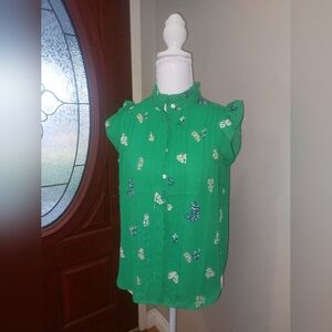 Ann Taylor Emerald Floral Dress